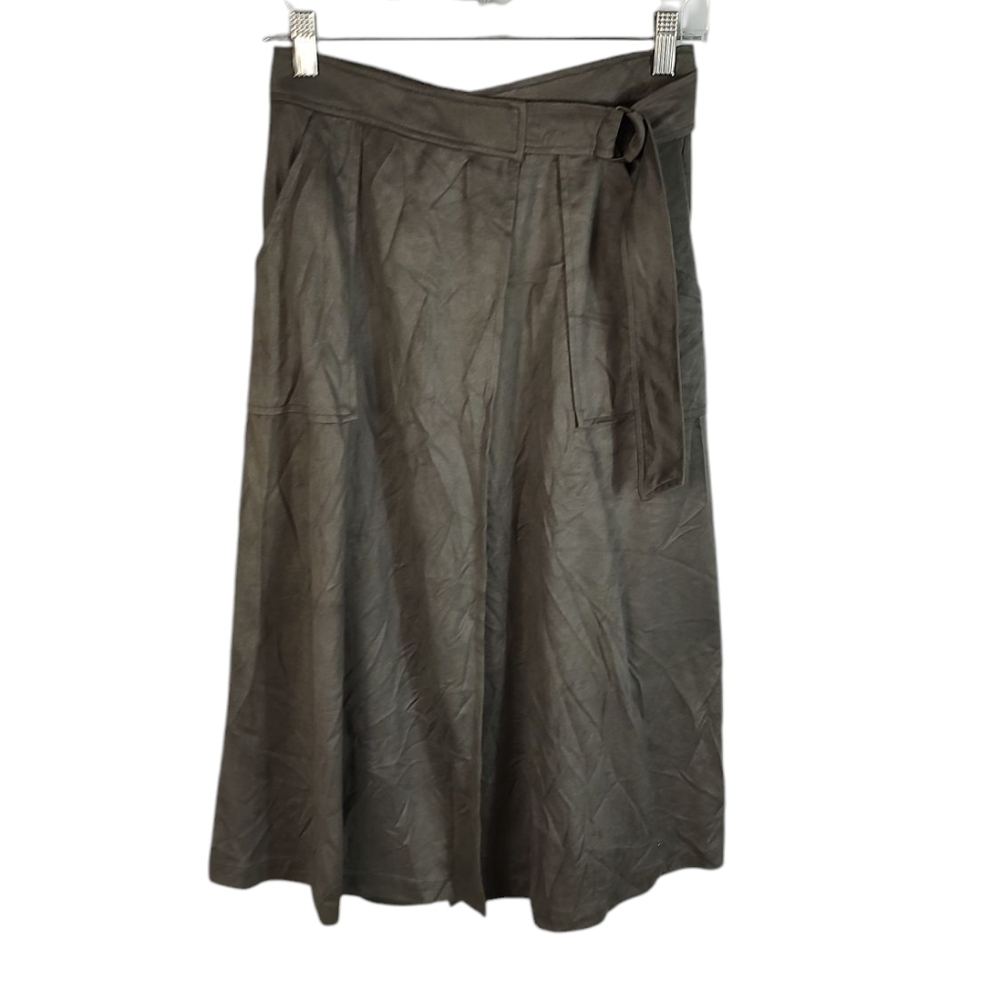 Charlotte Russe Gray Faux Suede Wrap Skirt Midi M